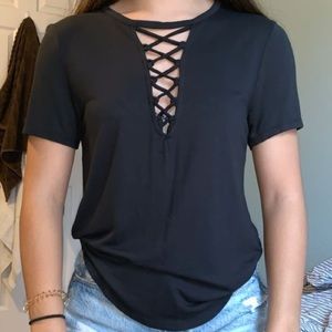 T shirt with laced front